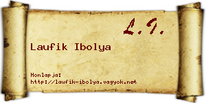 Laufik Ibolya névjegykártya